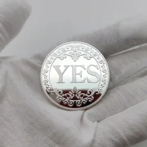 silver yes decision maker coin